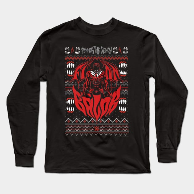 Finn Balor Summon The Demon Christmas Ugly Long Sleeve T-Shirt by Holman